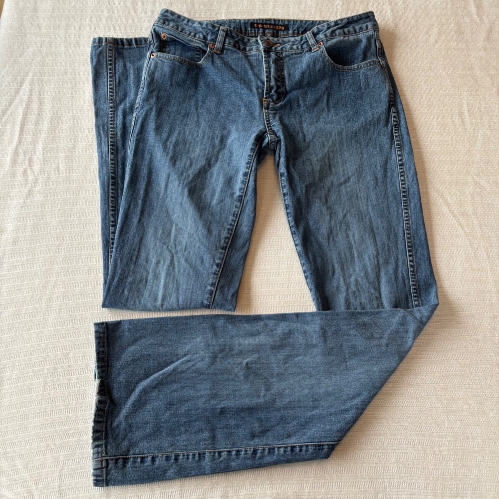 Pepe Jeans London S73 Flare Leg Blue Denim Jeans Womens Size 31 Medium Wash